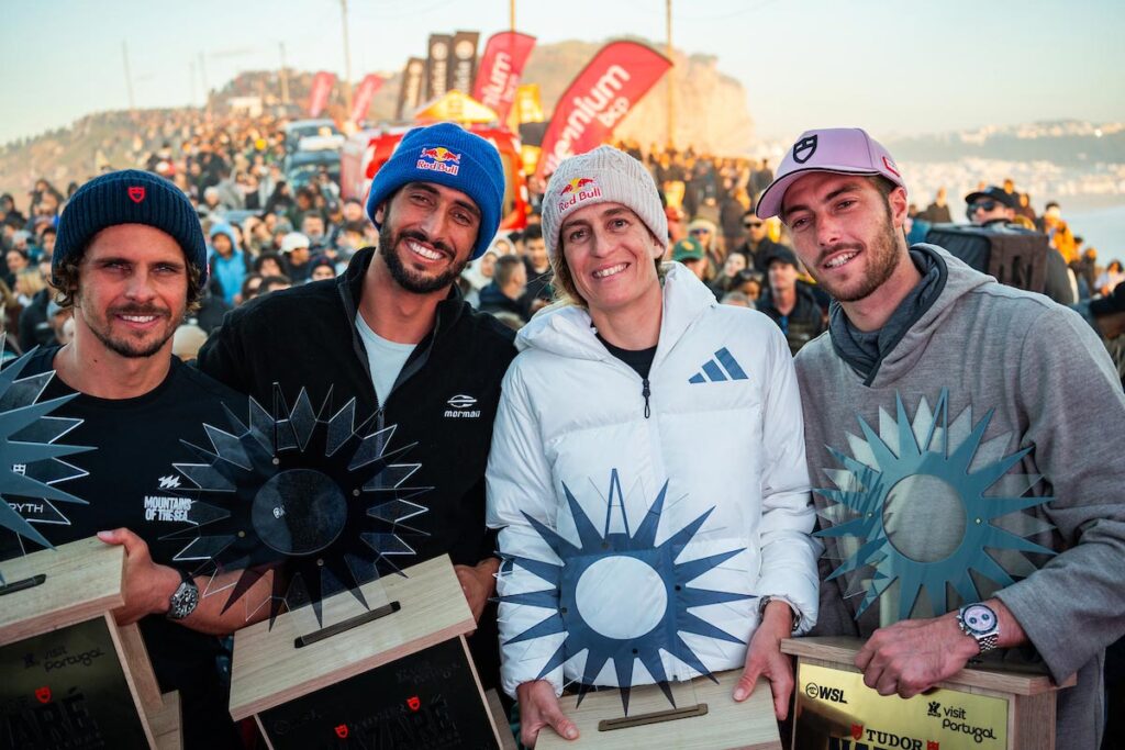 Surfistas premiados tras el TUDOR Nazaré Big Wave Challenge 2025 en Nazaré