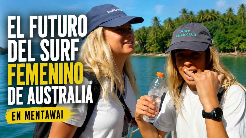 Dos jóvenes surfistas australianas en Mentawai durante un campamento de surf femenino