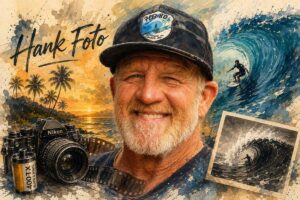 Hank Foto, histórico fotógrafo de surf de la North Shore de Hawái