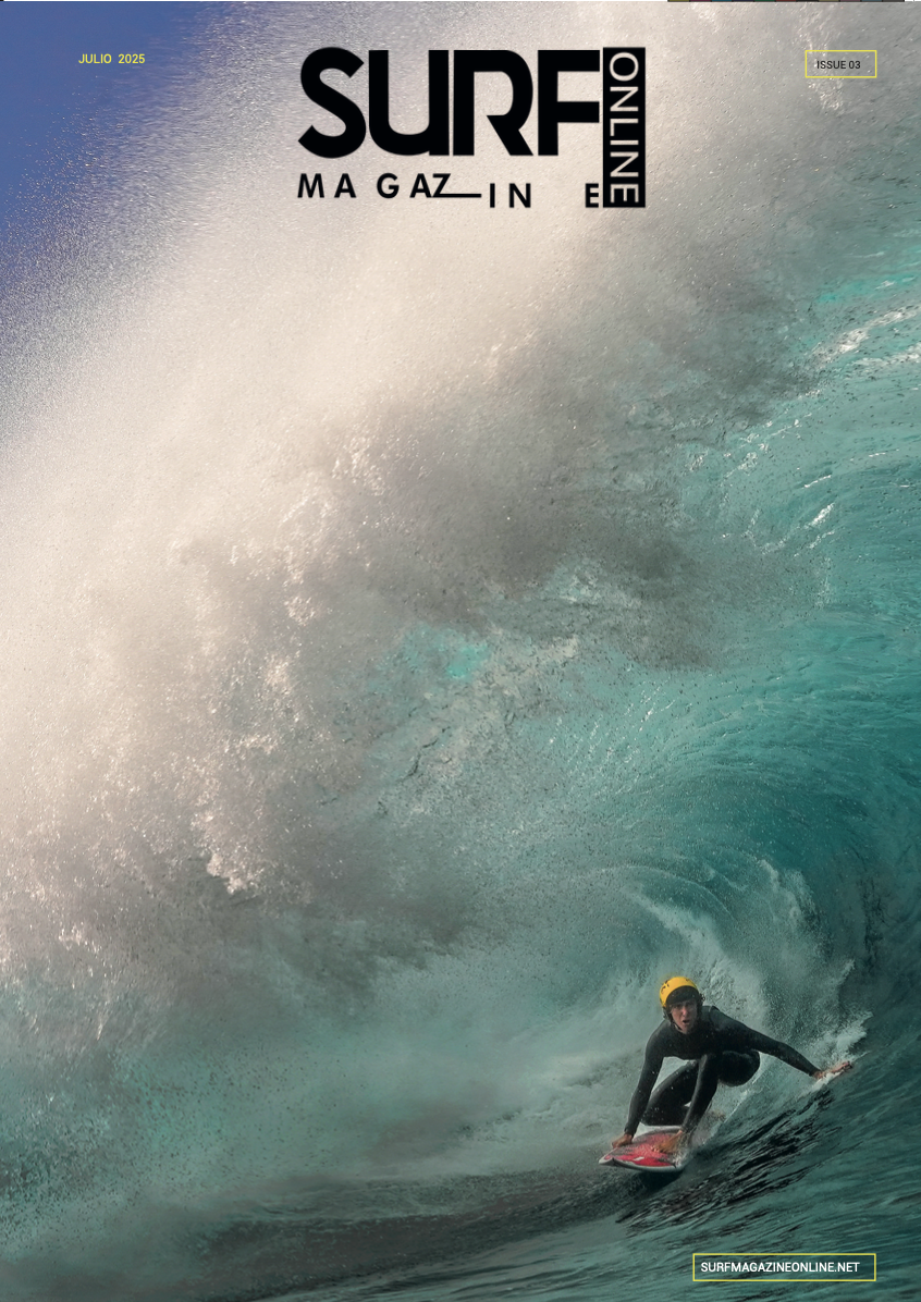 Portada del número 3 de la revista de surf en papel Surf Magazine Online, julio 2025 especial Skeleton Bay